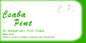 csaba pint business card